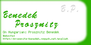 benedek prosznitz business card
